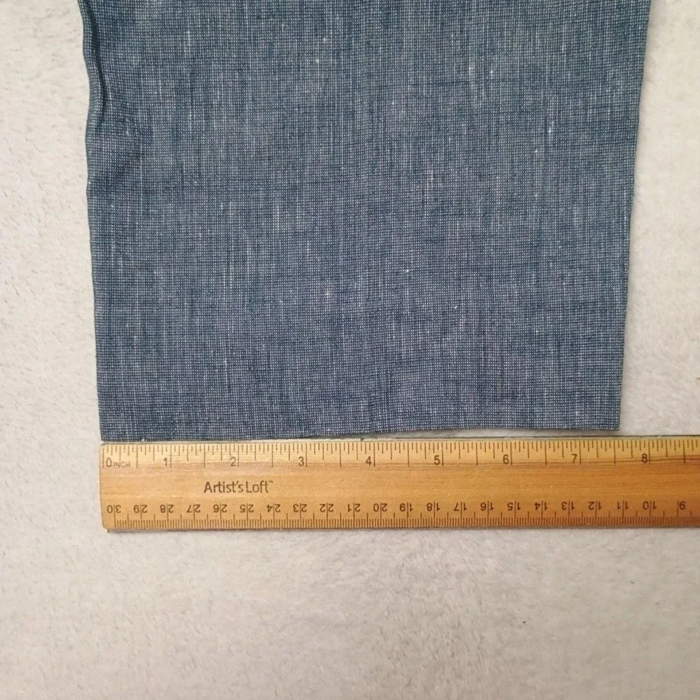Banana Republic Pants Mens 32x30 Blue Chambray Linen Blend Dress Flat Front Work